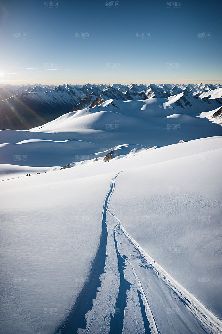 雪山风景顶峰摄影图