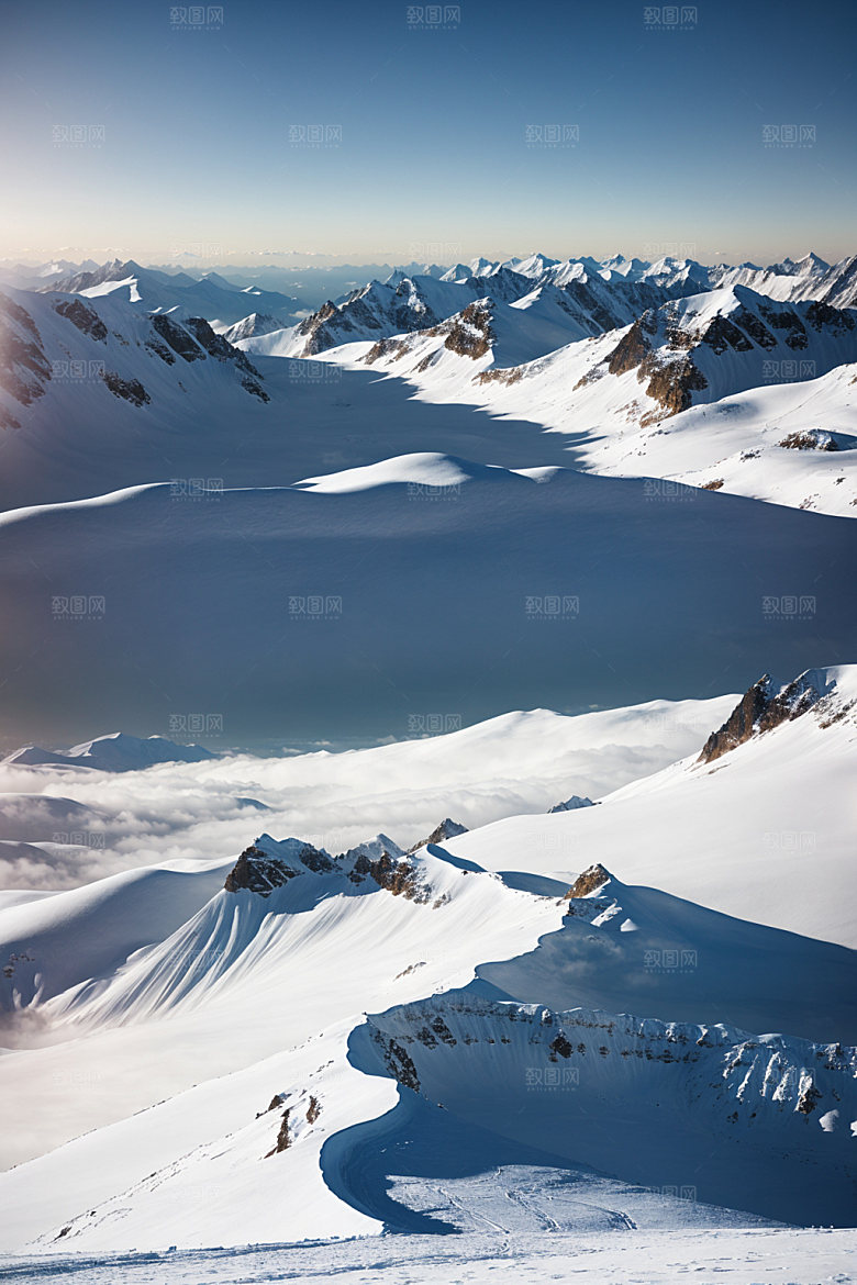 雪山高海拔风景摄影图