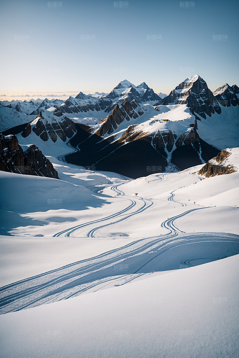 雪山雪峰高山摄影图