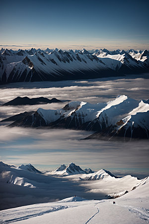 雪山雪峰高清摄影图