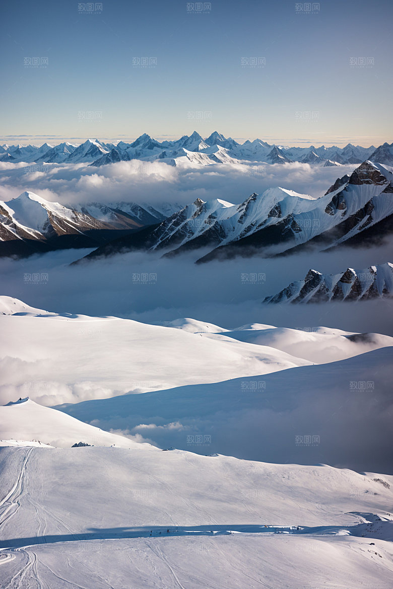雪山顶峰高海拔摄影图