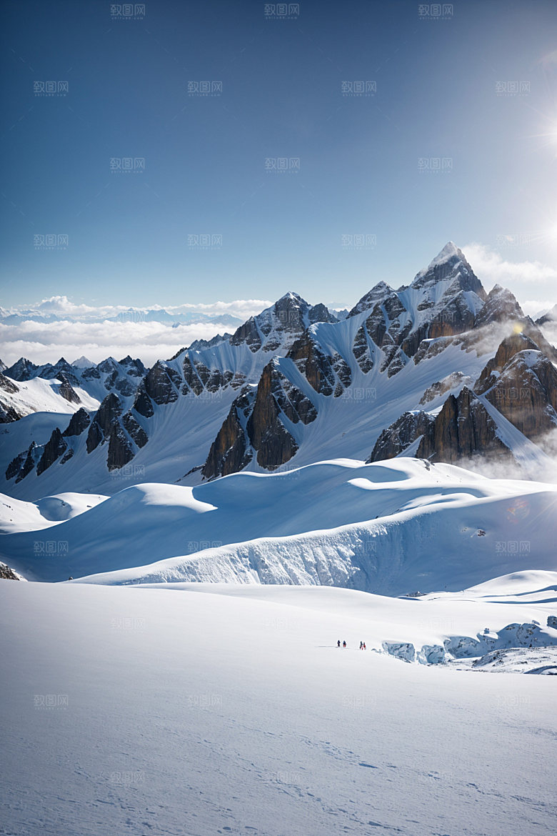 雪山风景自然摄影图