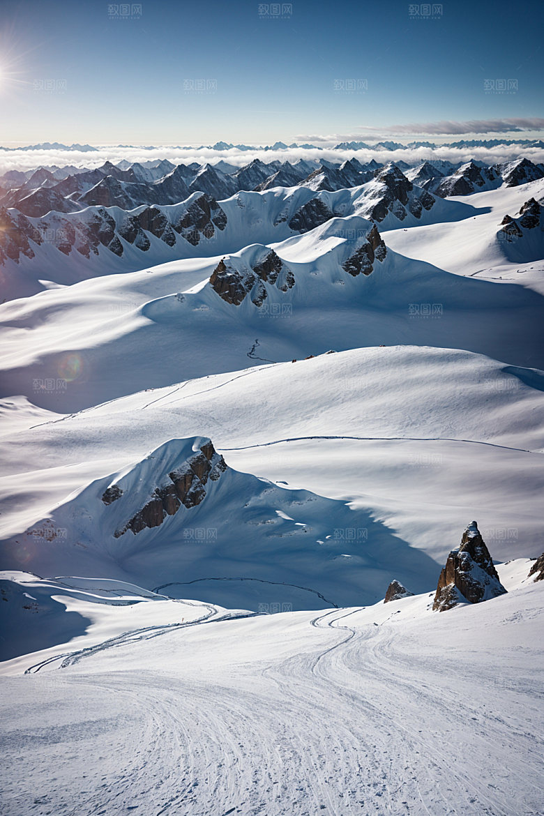 雪山自然顶峰摄影图