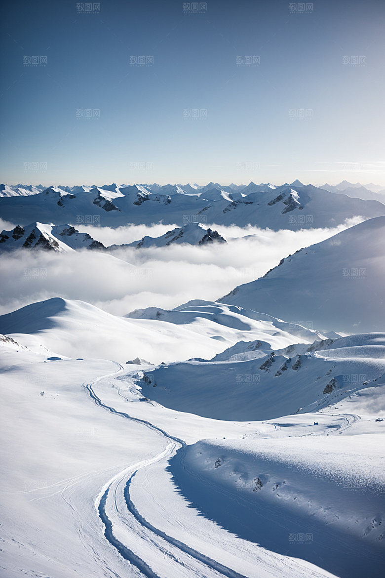 雪山高山风景摄影图