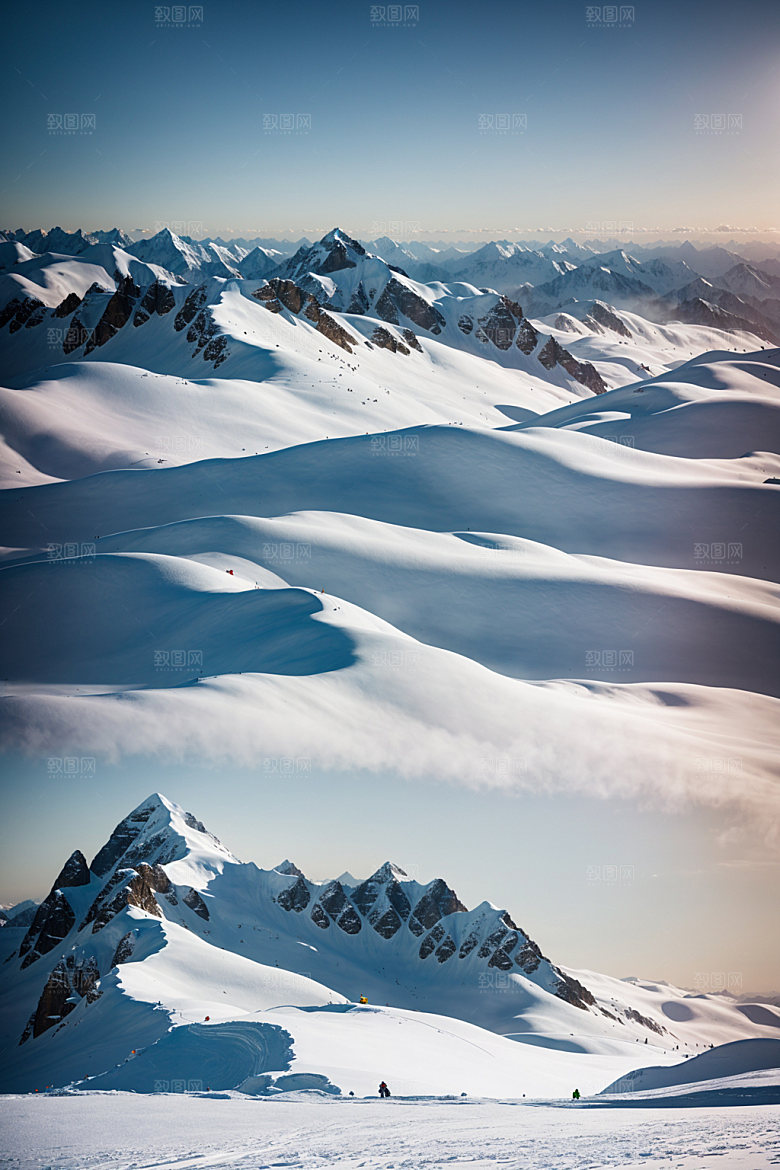 雪山风光雪峰摄影图