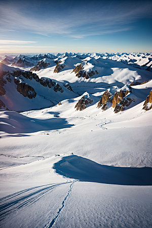 雪山雪峰高山摄影图