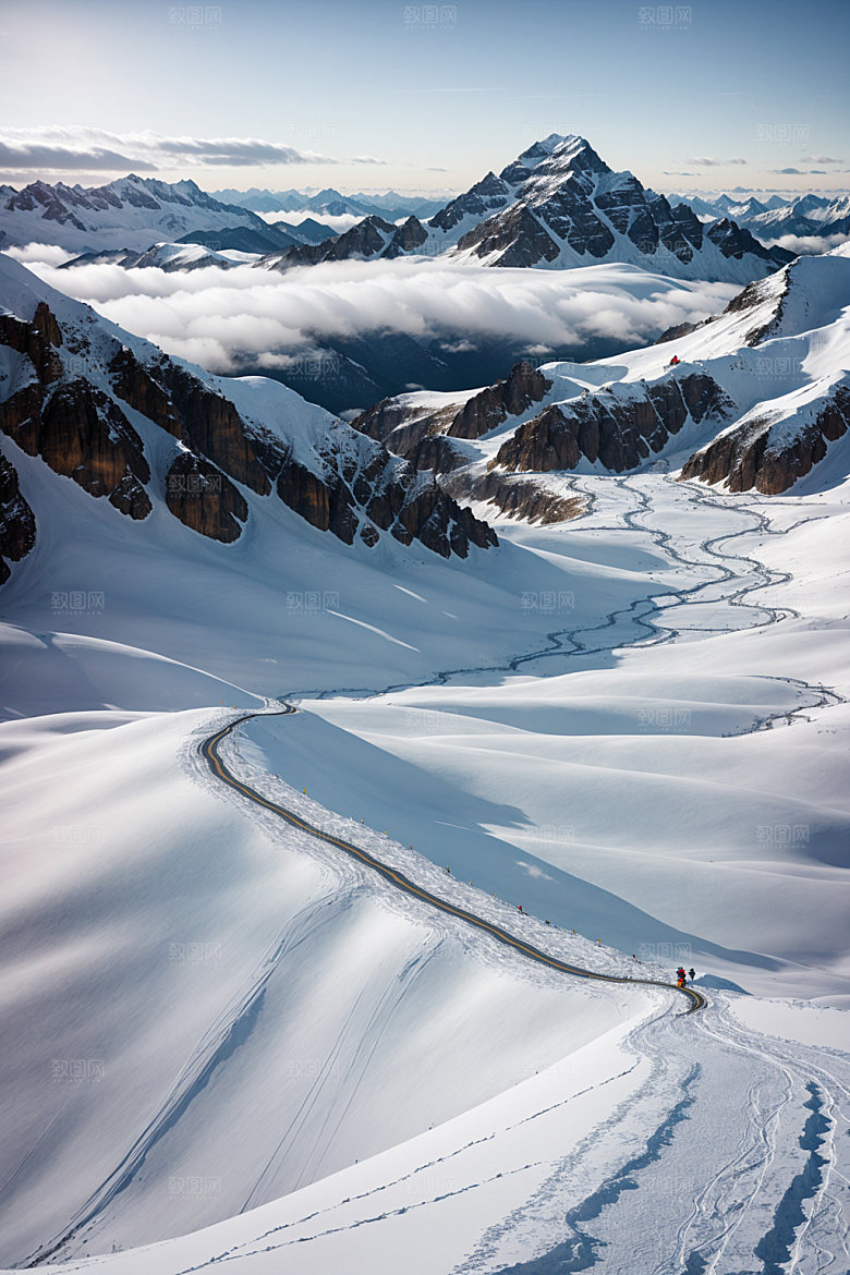 雪山高清雪峰摄影图