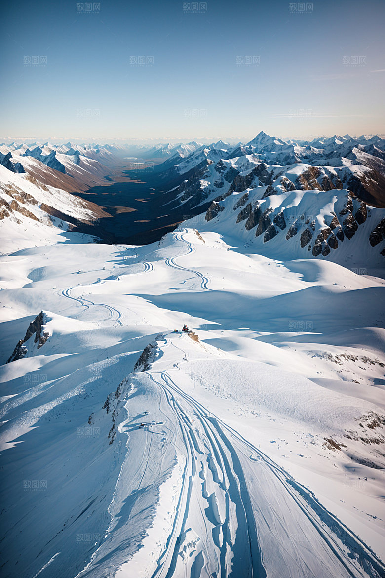 雪山风光风景摄影图