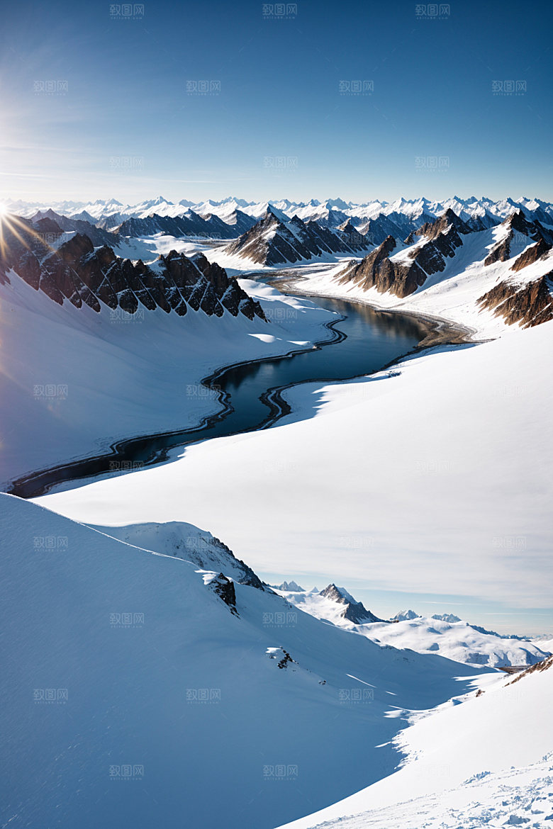 雪山雪峰顶峰摄影图