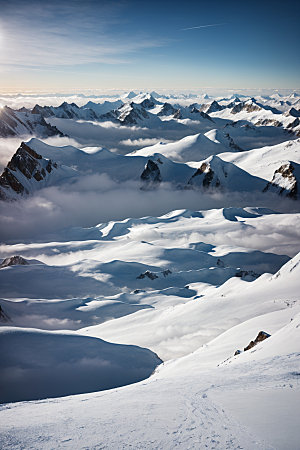 雪山高海拔顶峰摄影图