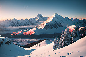 雪山高山风光摄影图