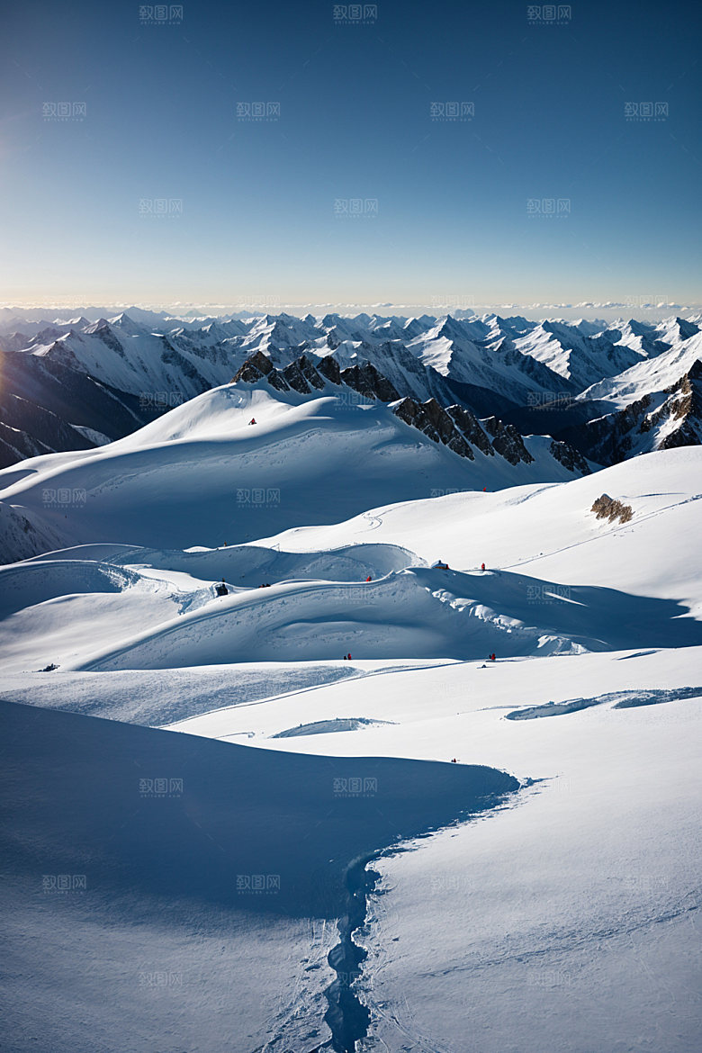 雪山自然顶峰摄影图