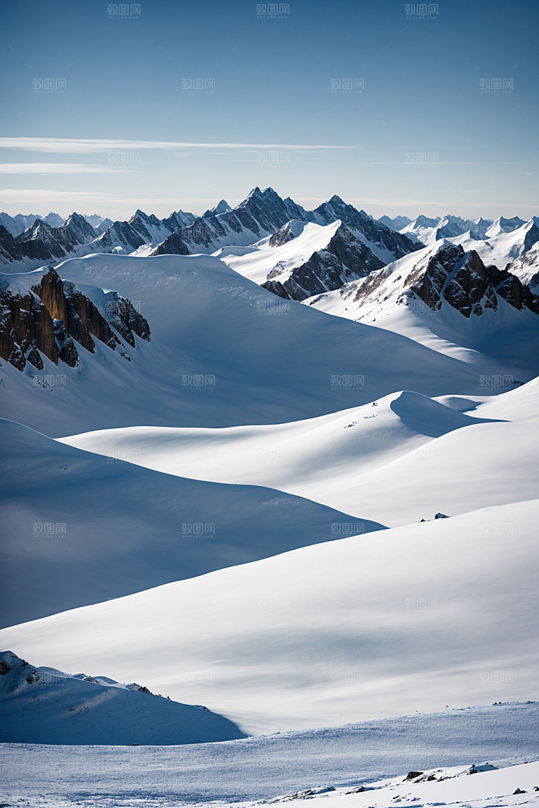 雪山雪峰高山摄影图