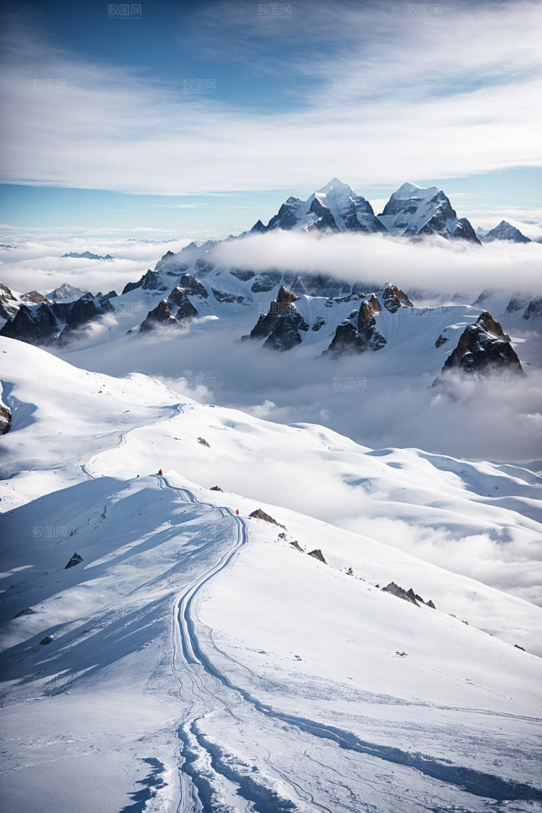 雪山风景自然摄影图