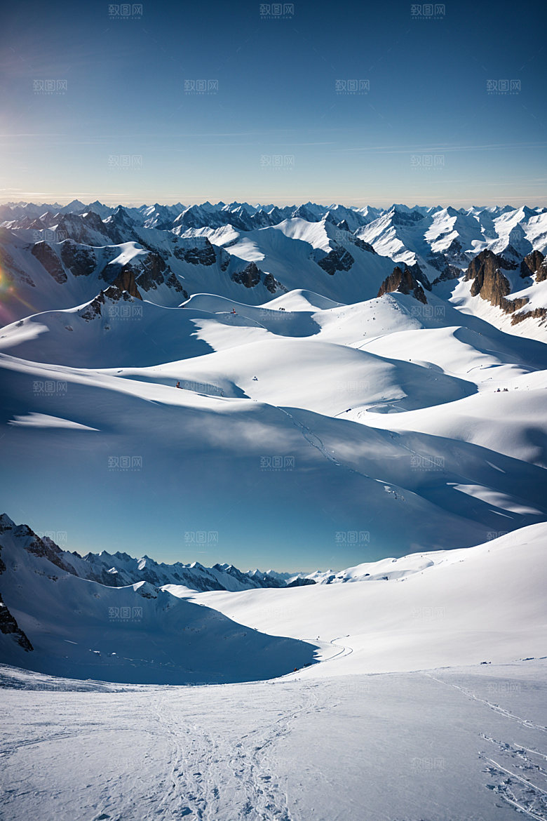 雪山高海拔雪峰摄影图