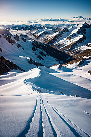 雪山雪峰顶峰摄影图