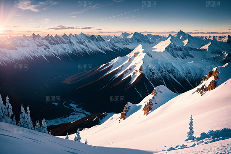 雪山自然高海拔摄影图