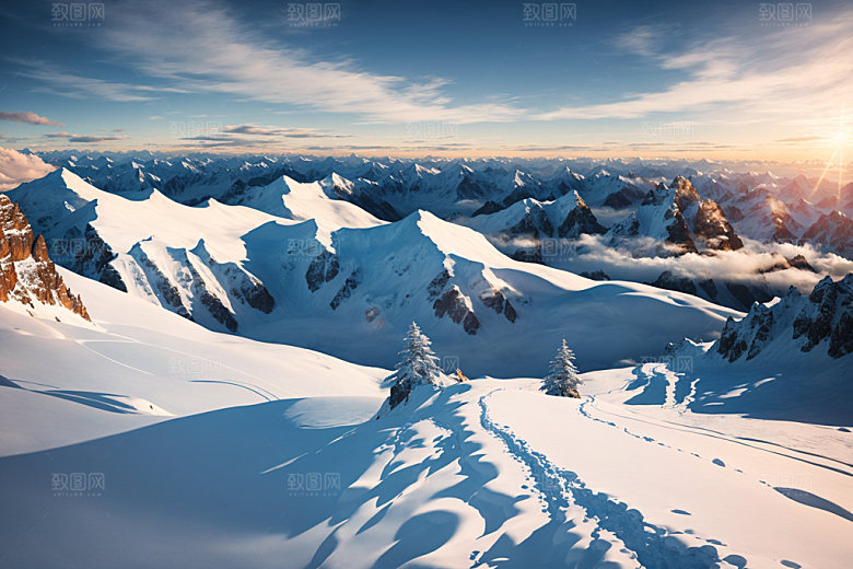 雪山高山高海拔摄影图