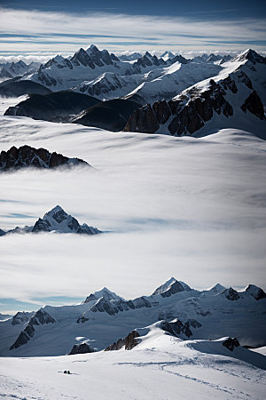 雪山高山雪峰摄影图