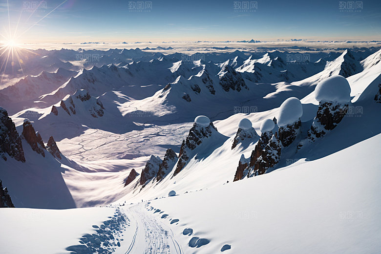 雪山风光高清摄影图
