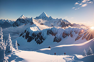 雪山高清风景摄影图