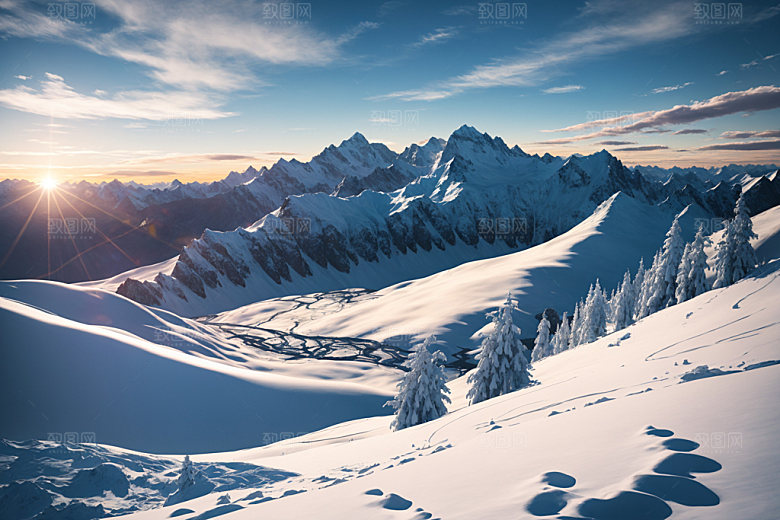 雪山高山风景摄影图