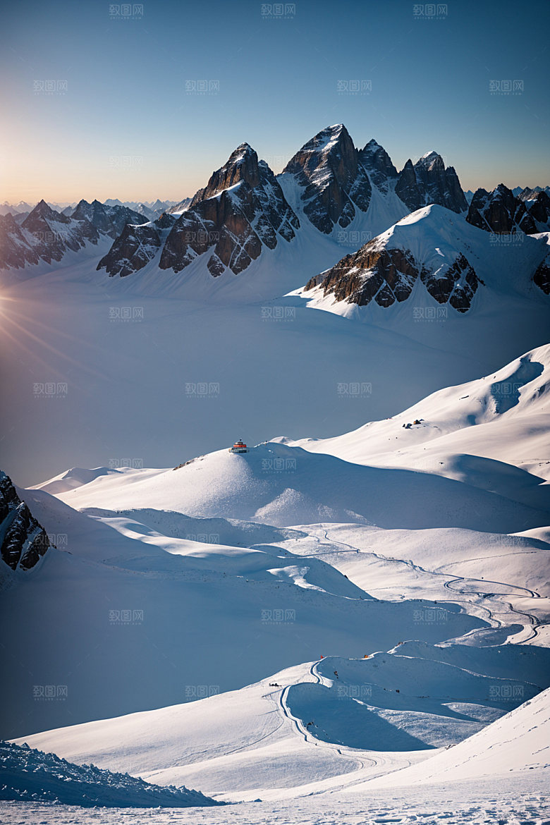 雪山风光高海拔摄影图