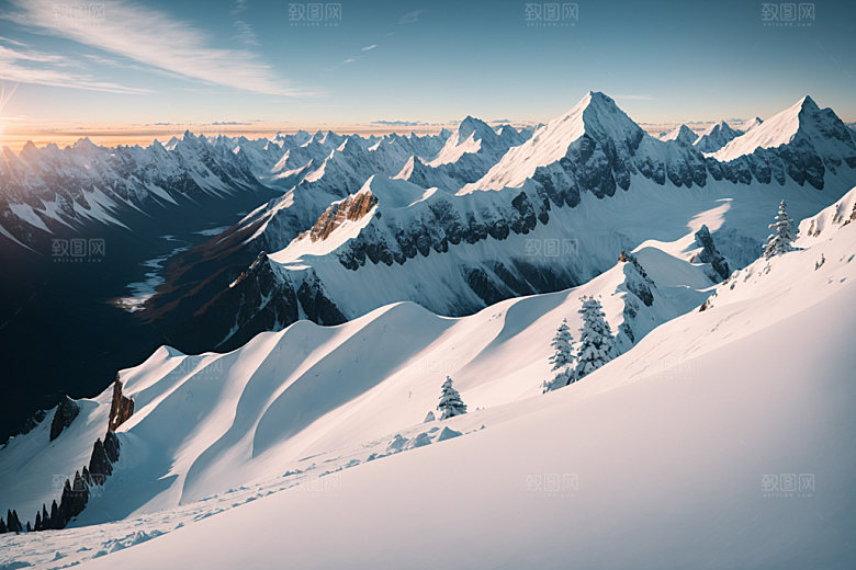 雪山高海拔高清摄影图