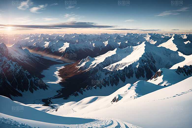 雪山顶峰高海拔摄影图