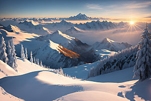 雪山高清高海拔摄影图