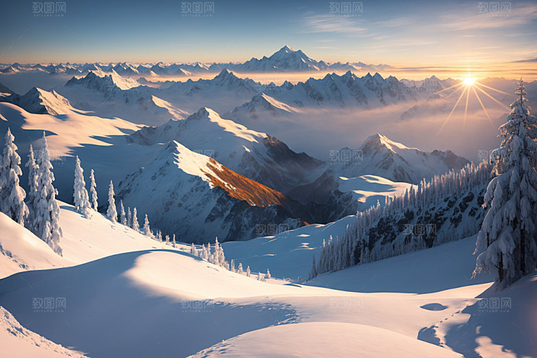 雪山高清高海拔摄影图