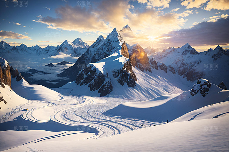 雪山高海拔自然摄影图