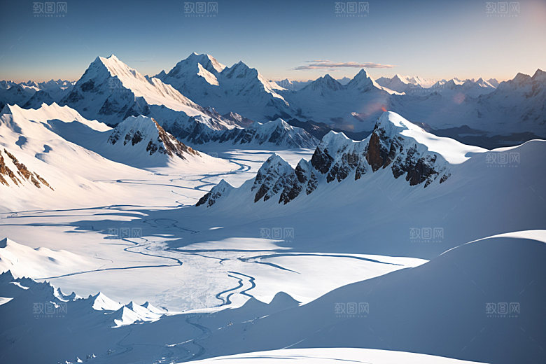 雪山风光自然摄影图