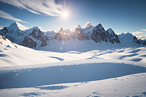 雪山高山自然摄影图