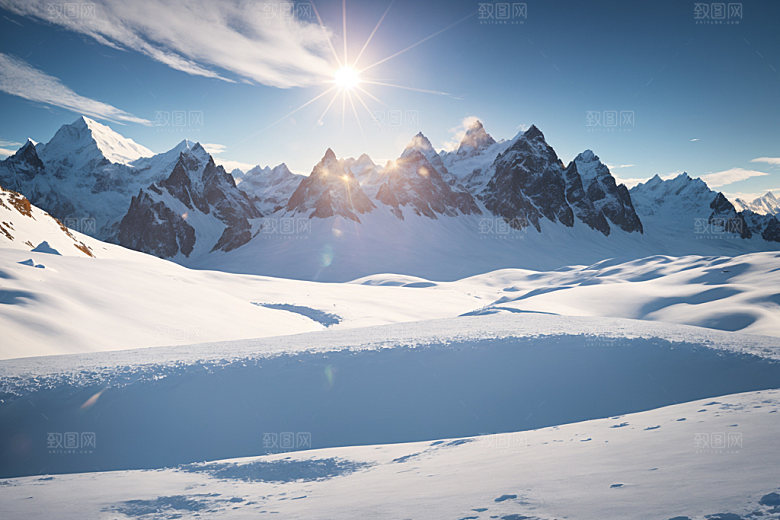 雪山高山自然摄影图