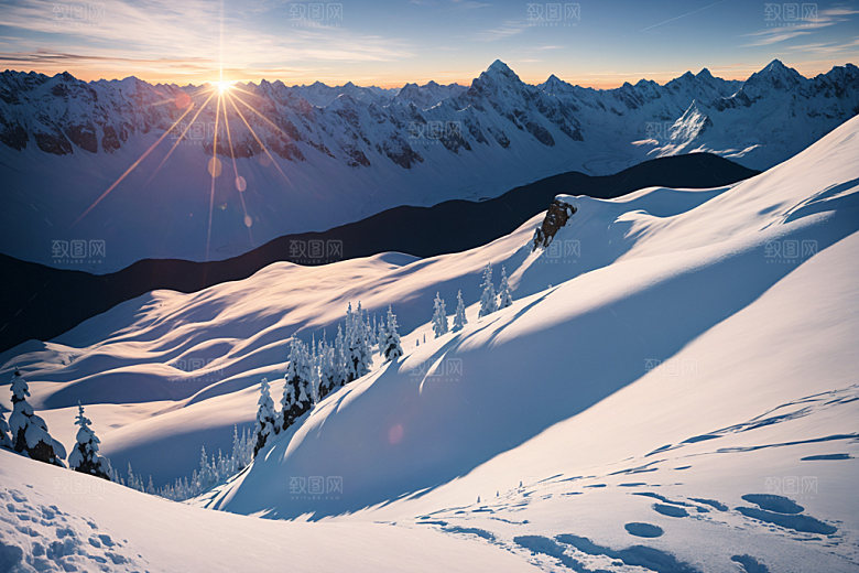 雪山风光高海拔摄影图