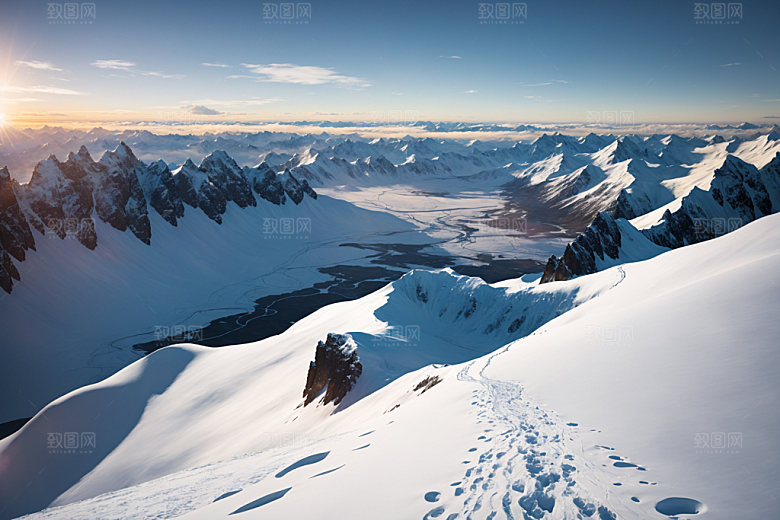 雪山高海拔自然摄影图