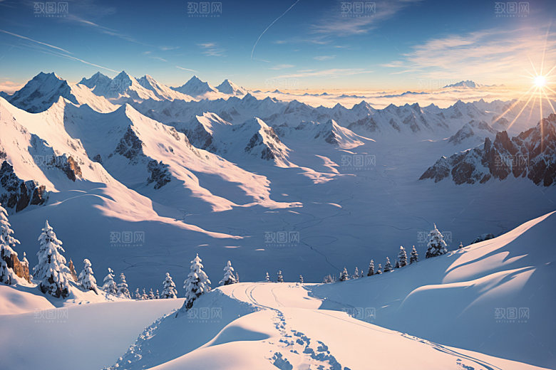 雪山自然风光摄影图