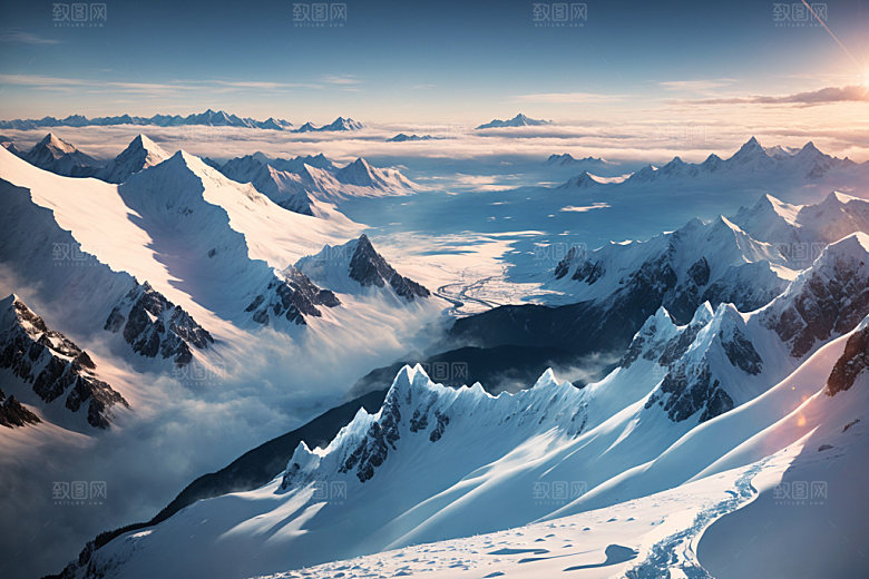 雪山高山高海拔摄影图