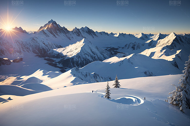 雪山风光高山摄影图