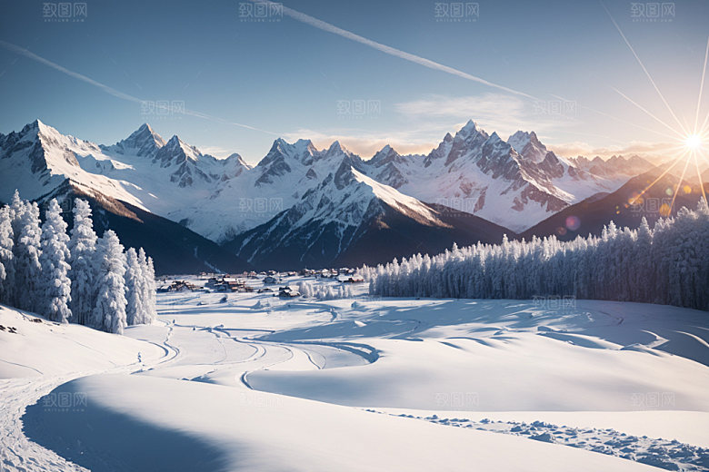 雪山高山高海拔摄影图