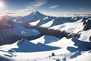 雪山高山自然摄影图