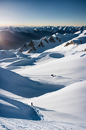 雪山高山顶峰摄影图