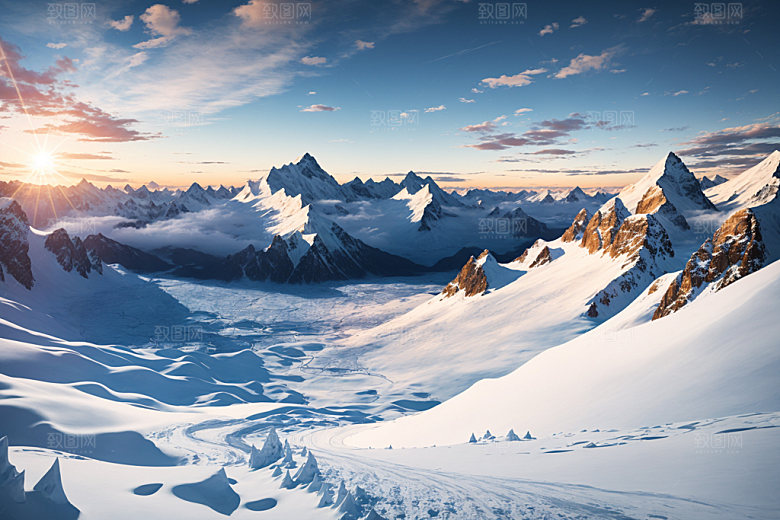 雪山风景自然摄影图