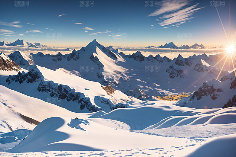 雪山风景高清摄影图