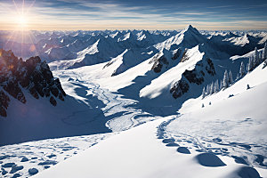 雪山高山自然摄影图
