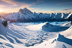 雪山高海拔自然摄影图