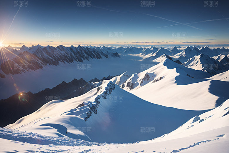 雪山雪峰高山摄影图