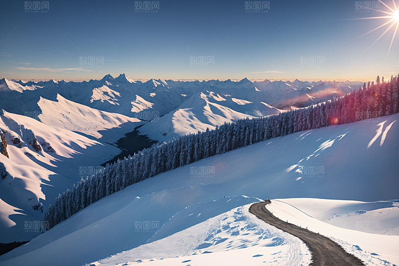 雪山风光自然摄影图