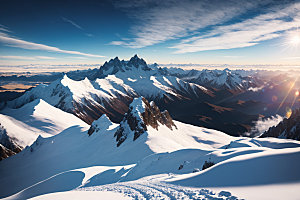 雪山高海拔顶峰摄影图